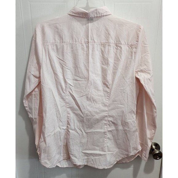 Ann Taylor Women's Long Sleeve Button Up Career Blouse Top Solid Pink Size 10 - Picture 9 of 11